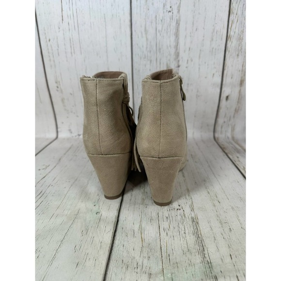 Journee Collection JC women's Ella wedge ankle boots side zip stone size 6 - Picture 4 of 5